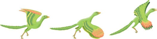 Reconstitution de l'envol d'un Archaeopteryx