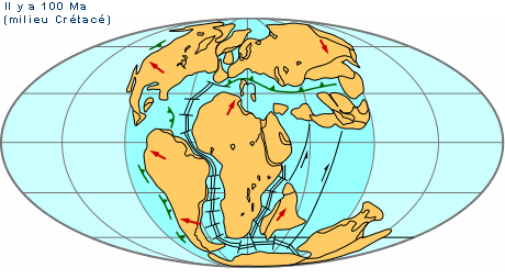 Gographie de la Terre au milieu du Crtac