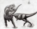 Tyrannosaurus et Pachycephalosaurus